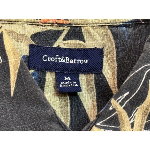 CROFT&BARROW Men's Short Sleeve Button Down Floral Hawaiian Shirt Medium - Picture 4 of 6